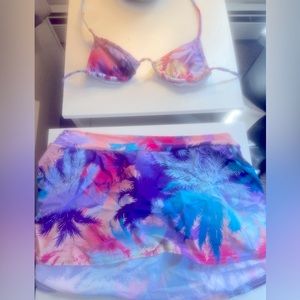 Venus skirt bottom bathing suit with string baking top M/ 32B, 34A